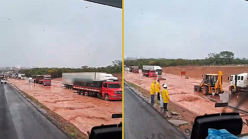 Forte chuva interrompe trecho na rodovia163 próximo Nova Mutum – Jornal Advogado – Em Mato Grosso