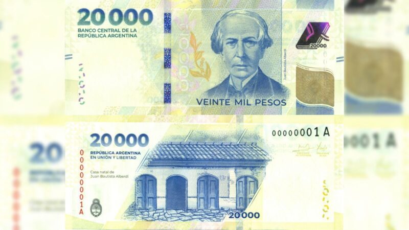 Argentina lança nota de 20 mil pesos em esforços para reduzir custos