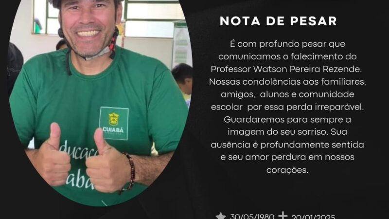 Professor da rede municipal morre aos 34 anos em Cuiabá