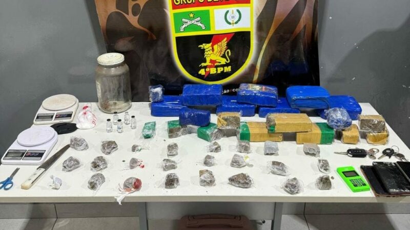 Polícia Militar prende casal com tabletes e diversas porções de maconha em VG