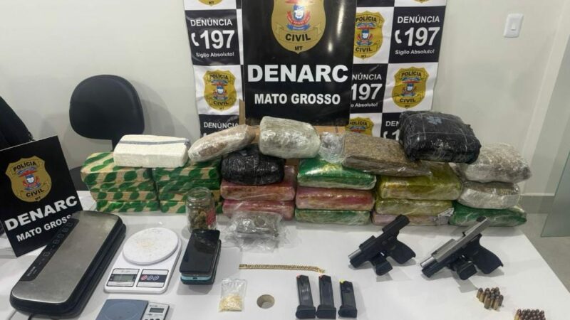 Quatro pessoas são presas com grande quantidade de drogas em condomínio residencial