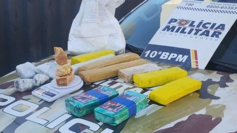 Traficante é preso com 10 quilos de drogas e 15 quilos de ácido bórico em Cuiabá