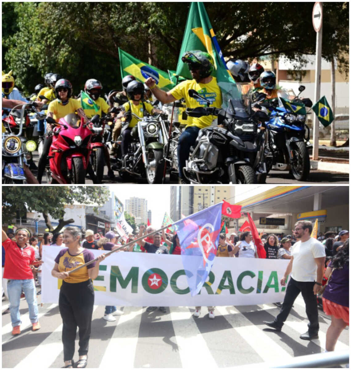Manifestações da esquerda e da direita acontecem no Dia da Independência do Brasil, em Campo Grande