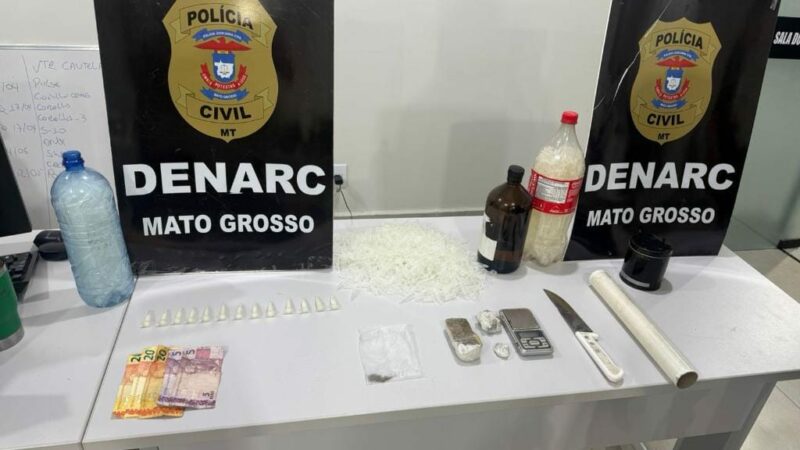 Traficante é preso e ponto de venda de drogas fechado em bairro de Cuiabá