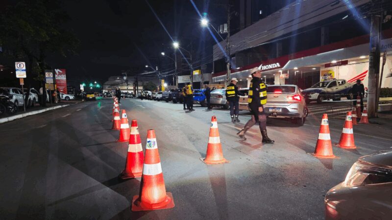 Fiscalização prende 12 condutores bêbados em Cuiabá durante a madrugada