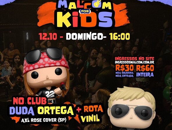 PROGRAMAÇÃO INFANTIL- Malcom For Kids celebra o Dia das Crianças com rock, brincadeiras e atrações especiais