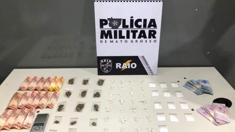 Traficante é preso com porções de drogas em conveniência em Várzea Grande