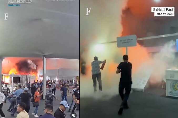 Incêndio destrói parte de pavilhão da COP 30 em Belém