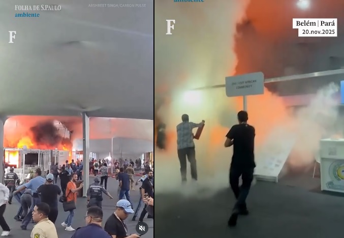 Incêndio destrói parte de pavilhão da COP 30 em Belém