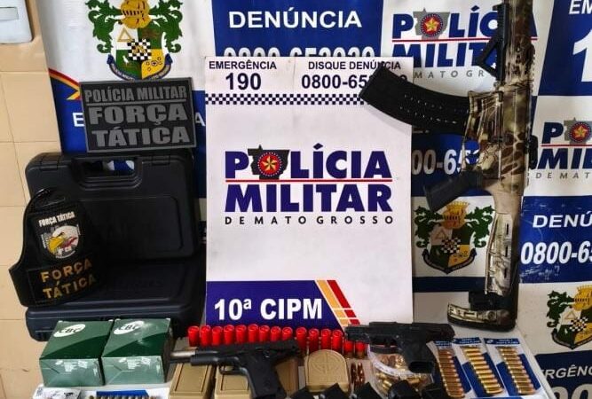 PM apreende 583 munições, três armas de fogo e prende homem por porte ilegal