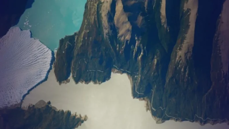 A visão espacial do Glaciar Perito Moreno: o ponto onde três mundos aquáticos se encontram