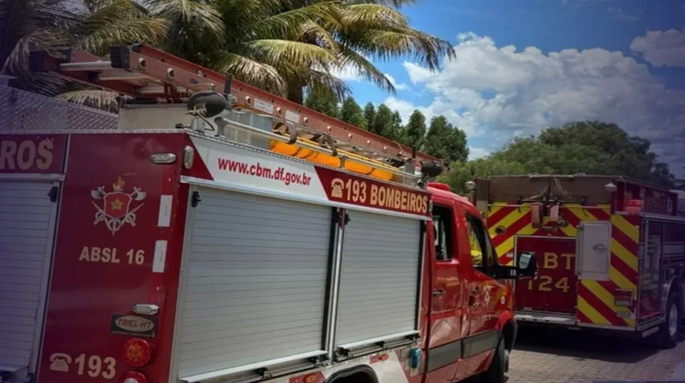 Bombeiros atendem ocorrencia de incendio em residencia em Aguas Claras