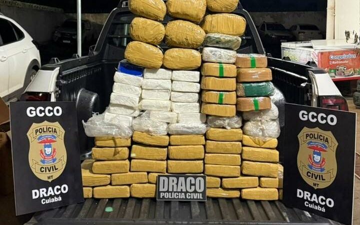 Preso homem com grande carregamento de drogas em Cuiabá