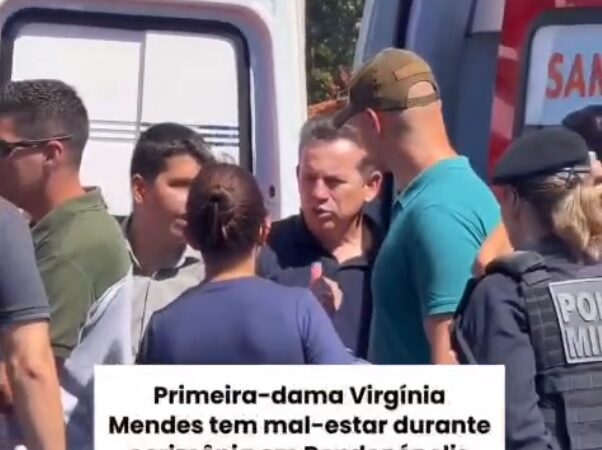 Girginia Mendes é atendida com urgência pelo SAMU em Rondonópolis, após ela apresentar queda de pressão e leve tontura em evento