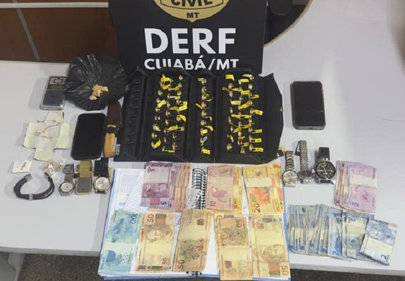 Mulher e comparsa são presos por roubo em joalheria na região central de Cuiabá
