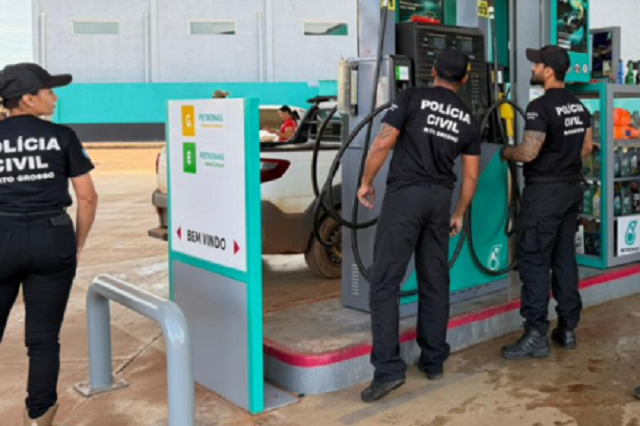 Postos de combustíveis em MT são fiscalizados pela Policia Civil e MPMT