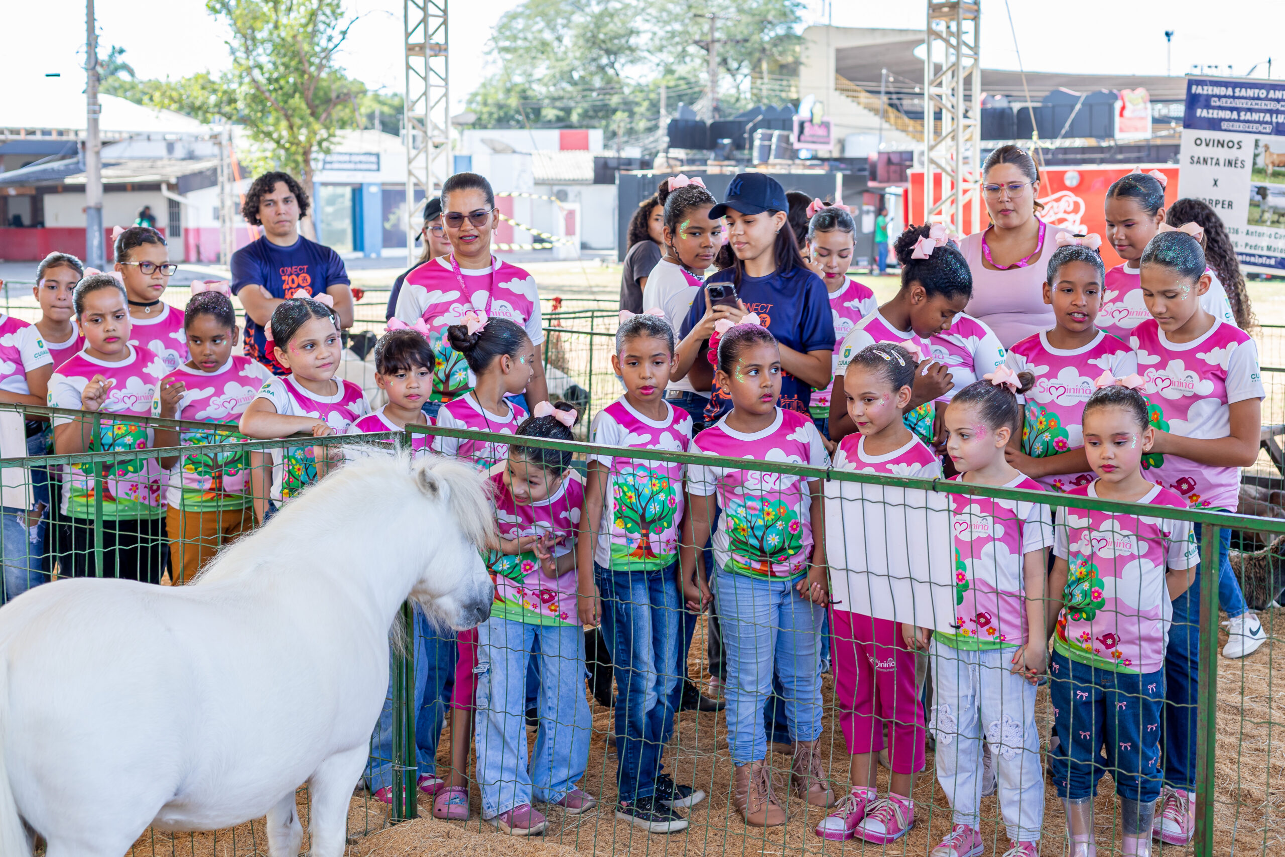 Simininas conhecem mini animais e aprendem sobre melhoramento genético durante visita à 58ª Expoagro